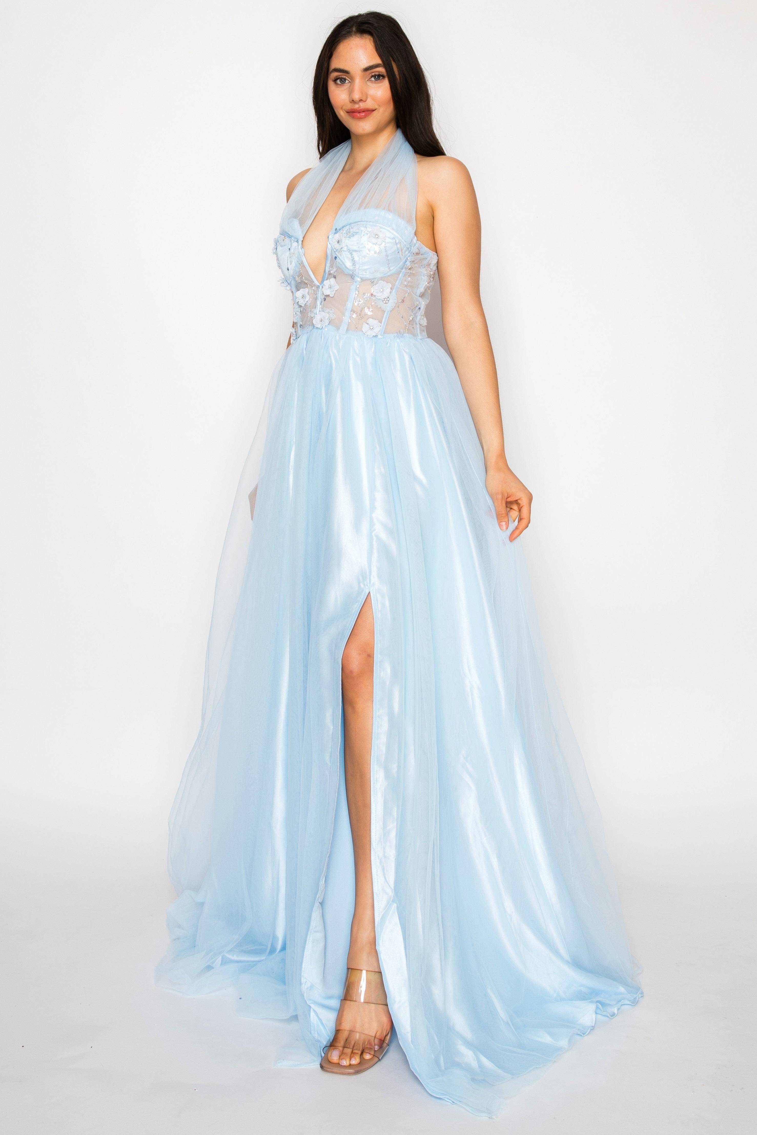 Flower Ann Embellishments Prom Gown