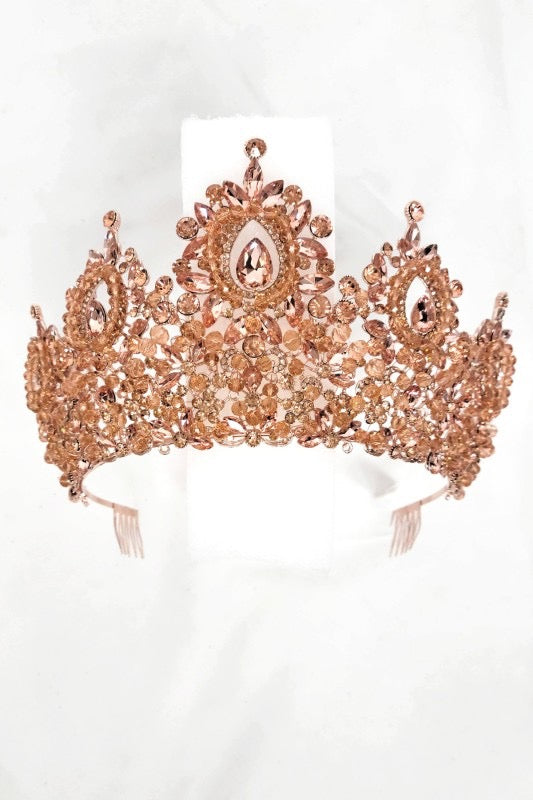 Metal Ann Tiara With Jewel Rhinestones