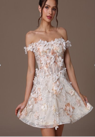 Drop Shoulder Embossing Ann Dress