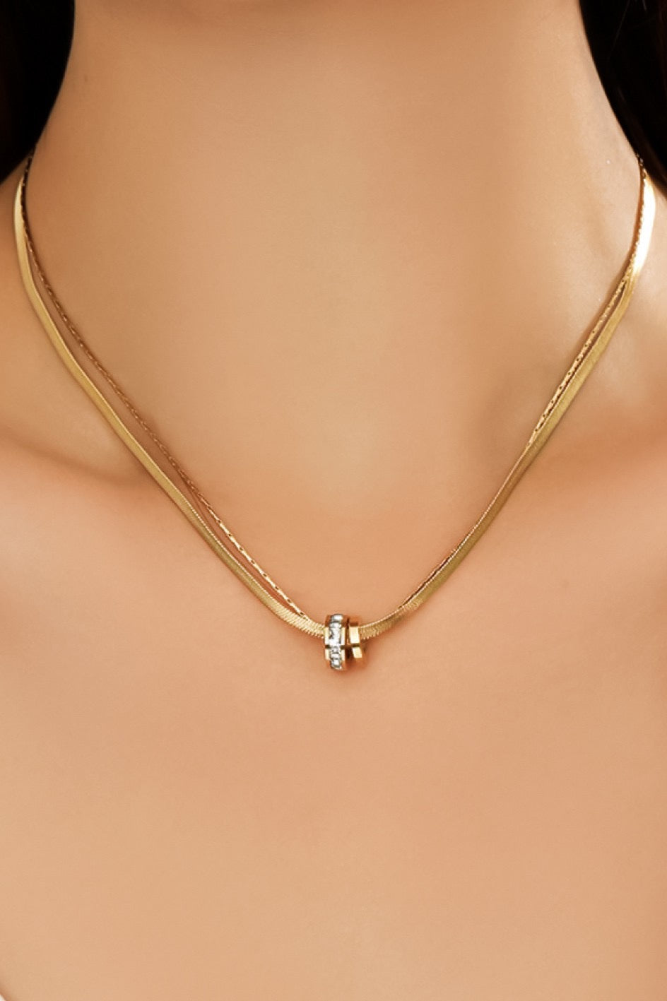 18k ANN Non-tarnish Stainless Steel Chain Necklace