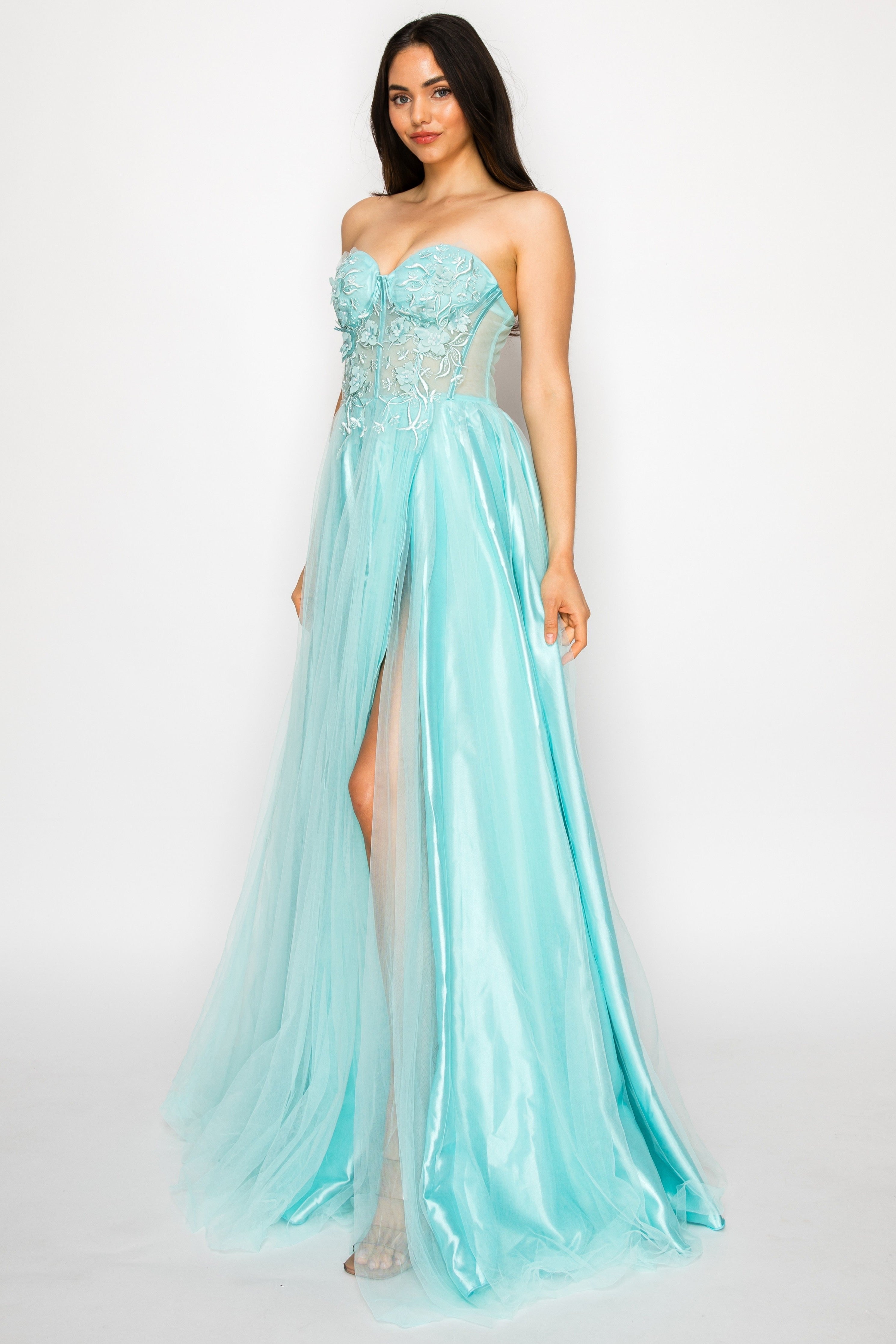 Flower  Ann Embellishments Prom Gown