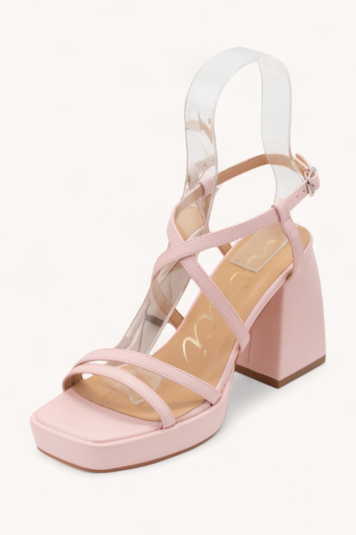 Weekly Deal Chunky Platform Cross Strap Heels