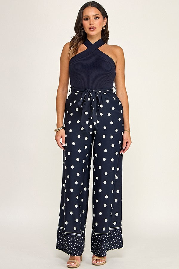 Mixed Media Sweater Ann Top Jumpsuit