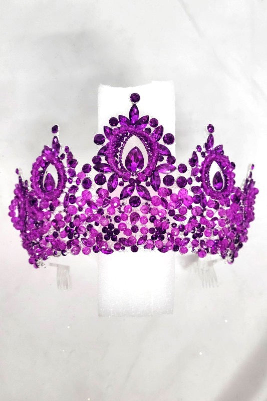 Metal Ann Tiara With Jewel Rhinestones