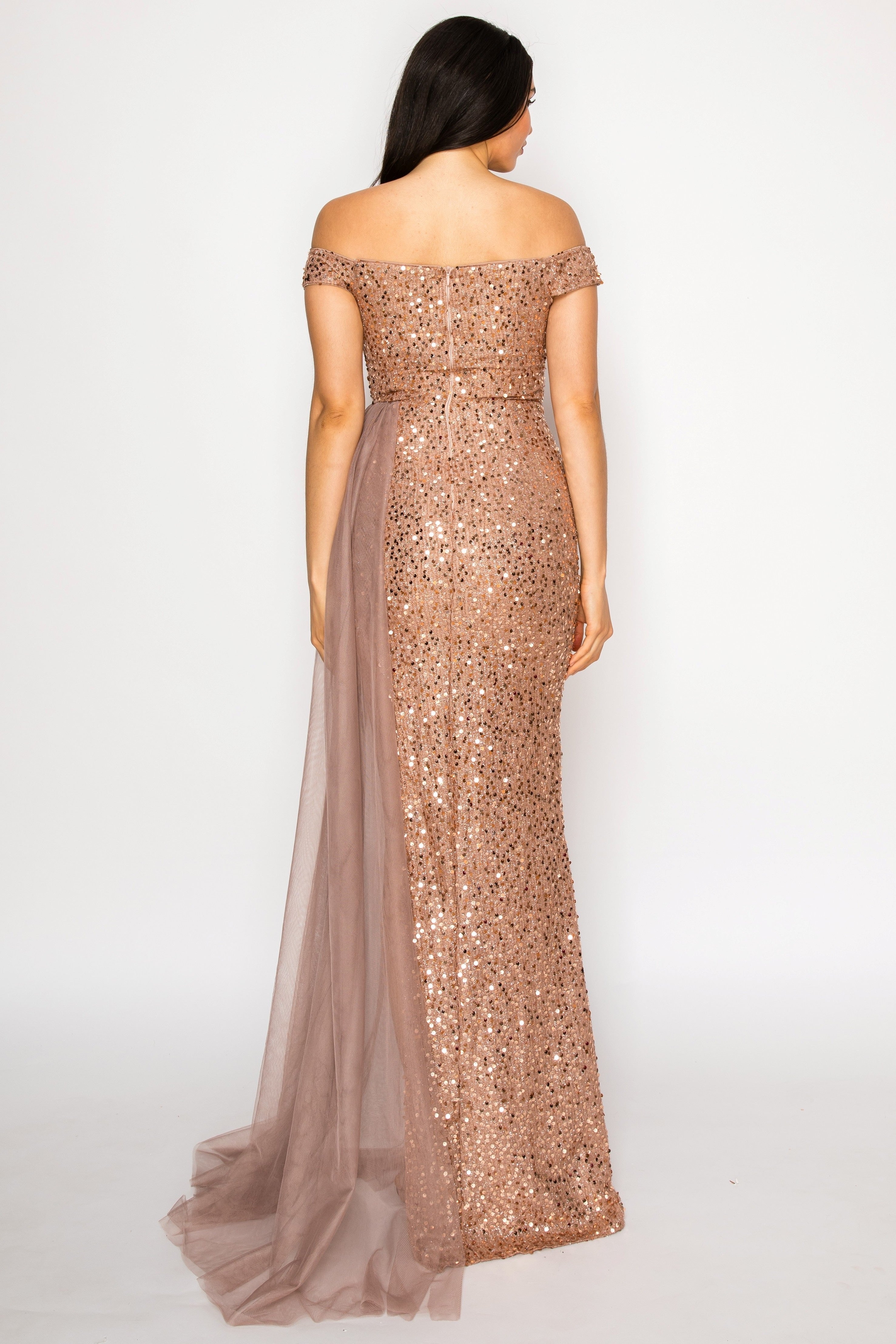 Fitted ANN Sequin Gown