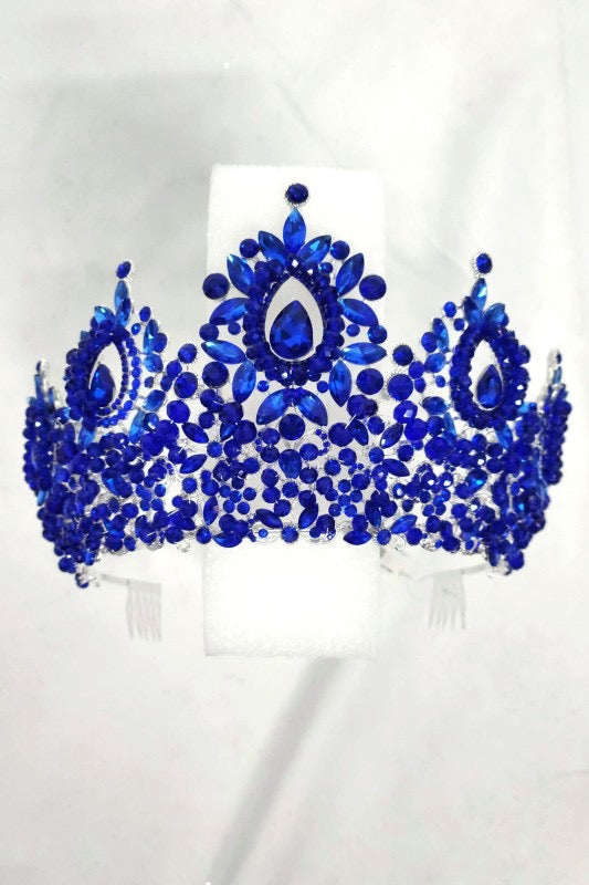 Metal Ann Tiara With Jewel Rhinestones