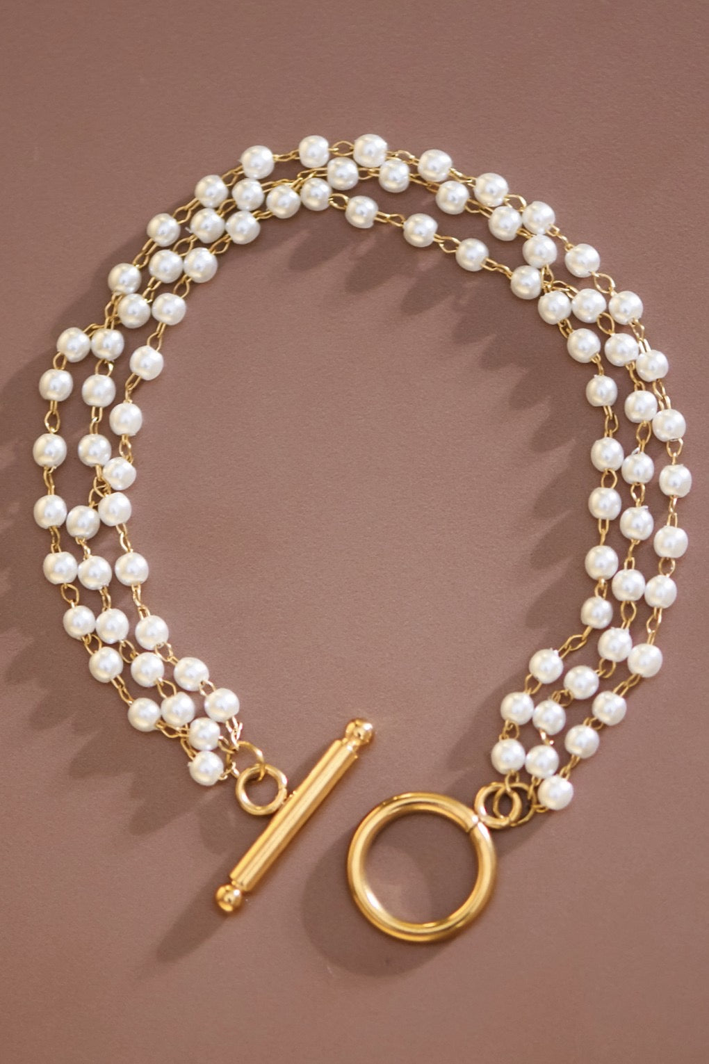 18k ANN Non-tarnish Stainless Steel Pearl Bracelet
