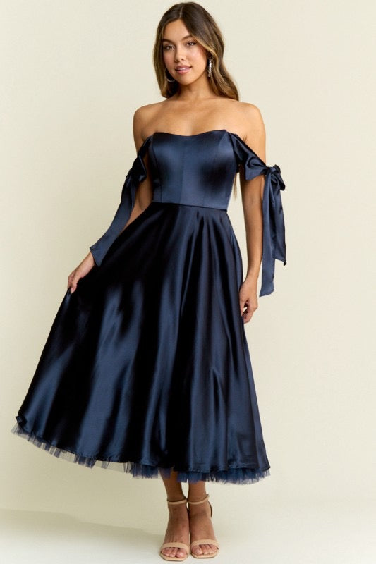 Midi Dress Ann With Matching Tulle Skirt Underlay