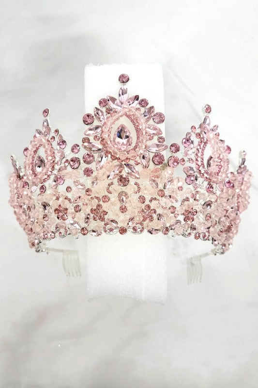 Metal Ann Tiara With Jewel Rhinestones