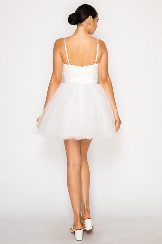 French Ann Rose Tulle Bow Dress