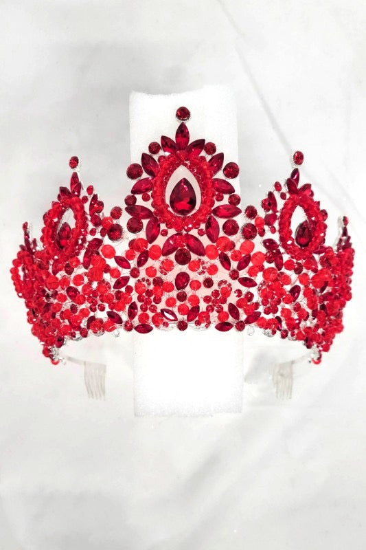 Metal Ann Tiara With Jewel Rhinestones
