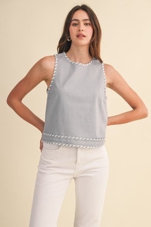 Contrast Whip Ann Stitch Tank Contrast Whip Stitch Tank