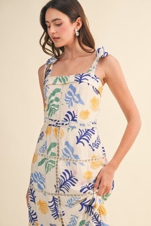 Reef Print Ladder Ann Trim Maxi Dress