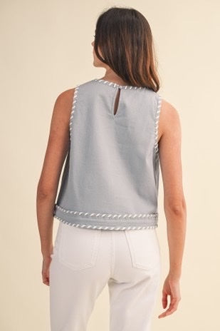 Contrast Whip Ann Stitch Tank Contrast Whip Stitch Tank