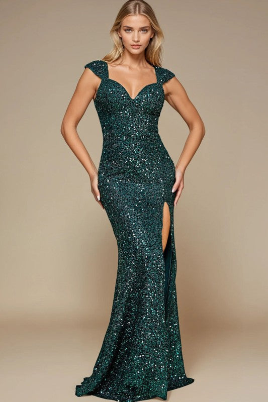 Vestido teal, vista frontal