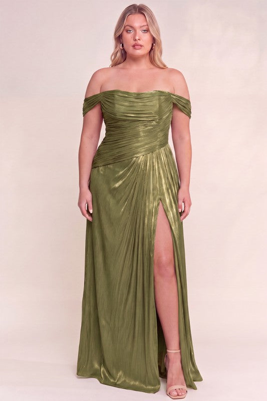 Vestido oliva, vista frontal