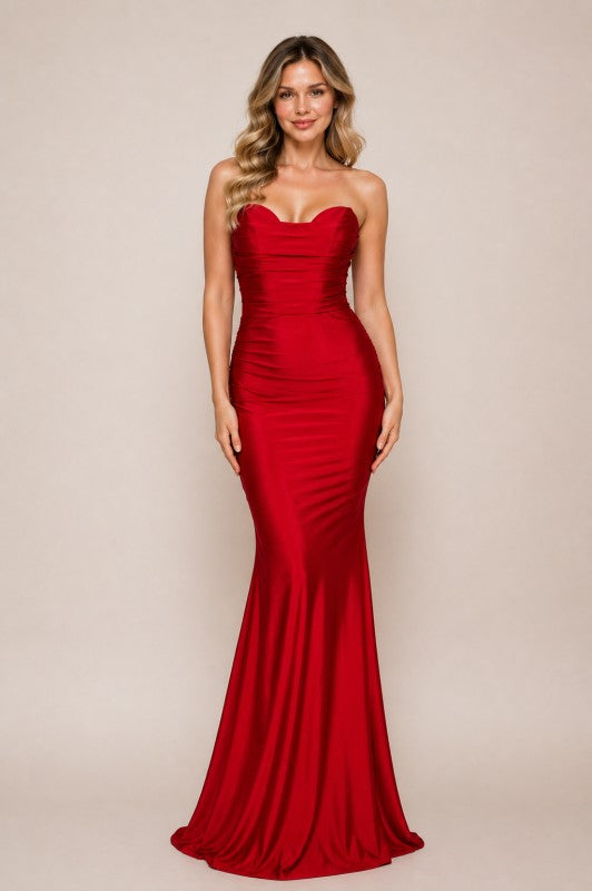 Vestido rojo 3154 frente