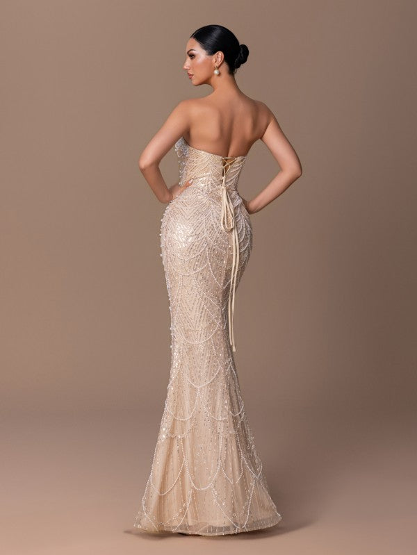 Vestido 5053N Champagne espalda