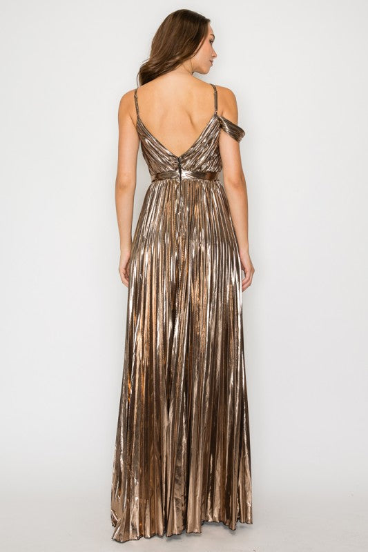 Vestido bronce 3500D espalda