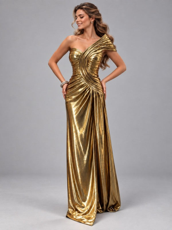Vestido TD036N dorado frente